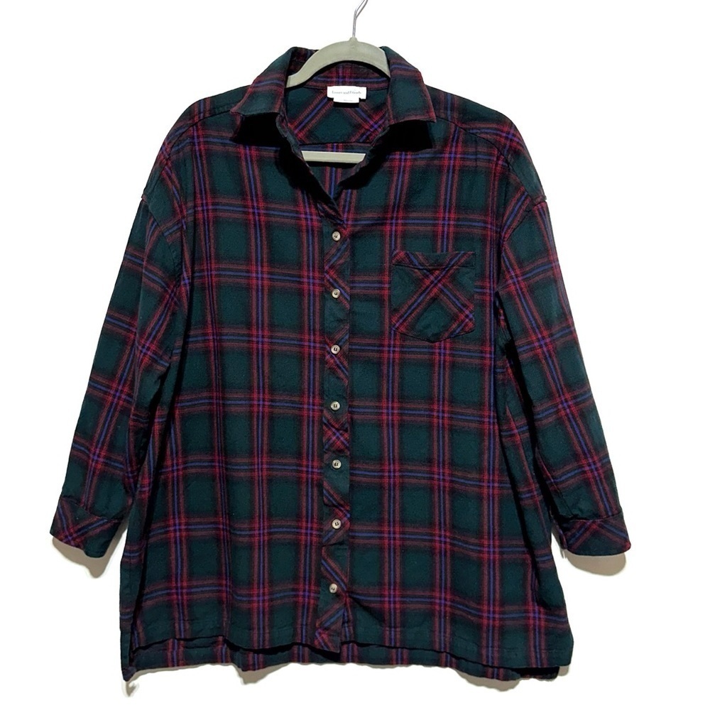 Revolve Lovers And Friends Gela Oversized Top Shirt In Green Plaid Size S - Picture 3 of 13